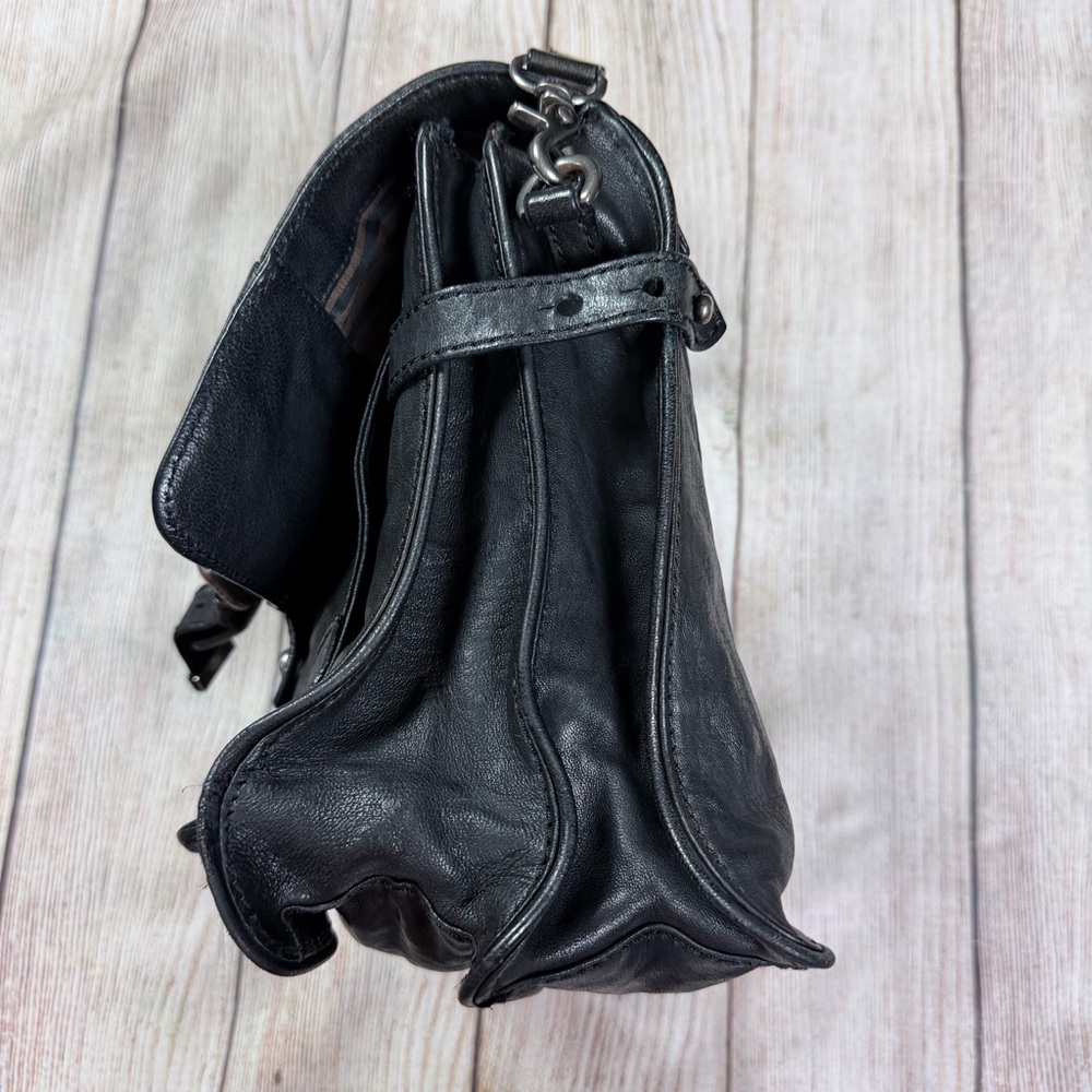 Frye Large Cameron Black Leather Satchel - Picture 6 of 9